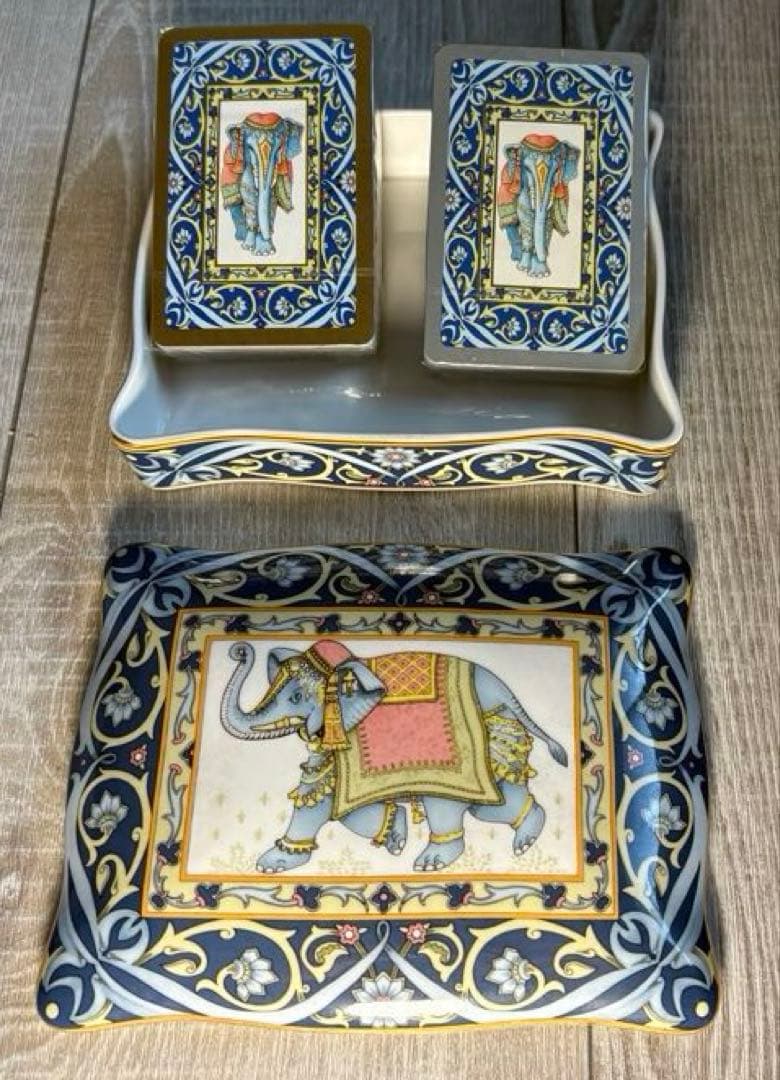 【希少・美品】 ウェッジウッド　ブルーエレファント　トランプ２セット入りボックス