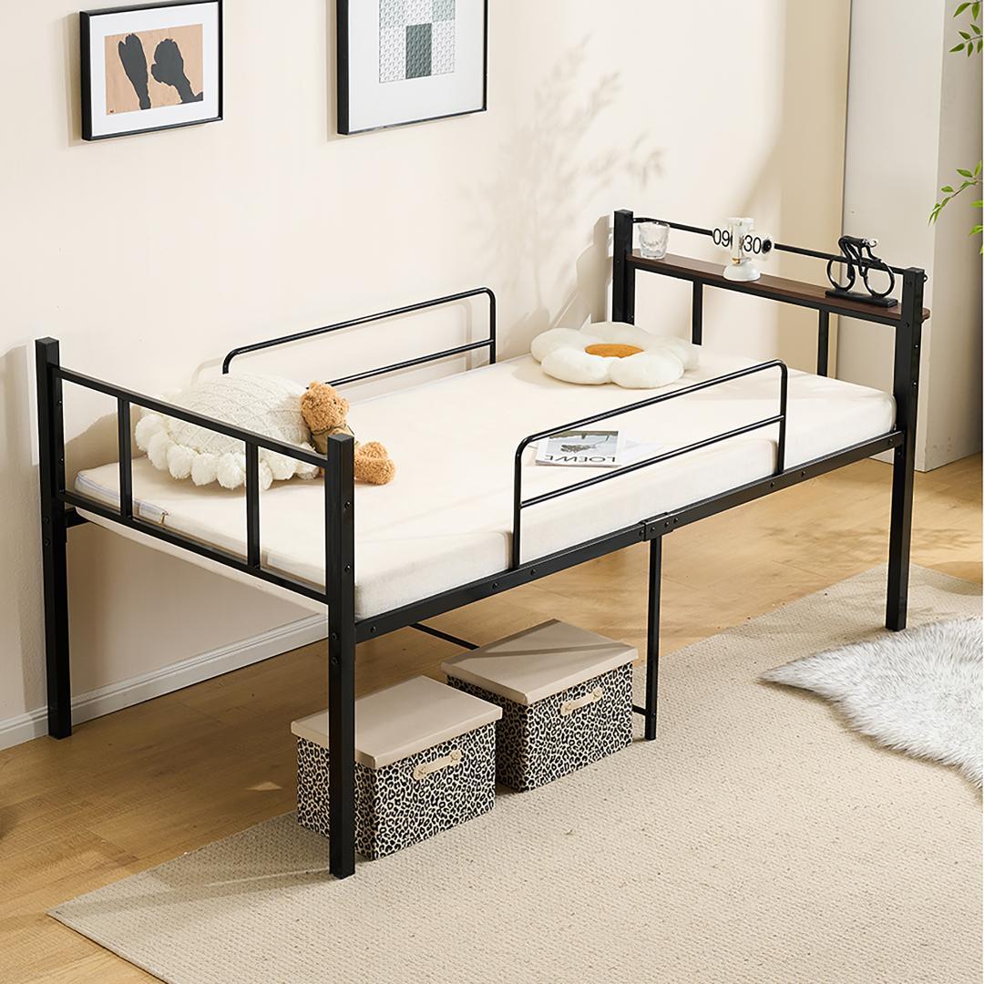 ロータイプロフトベッド　シングルサイズ　スチール製ベッドフレーム　BLACK