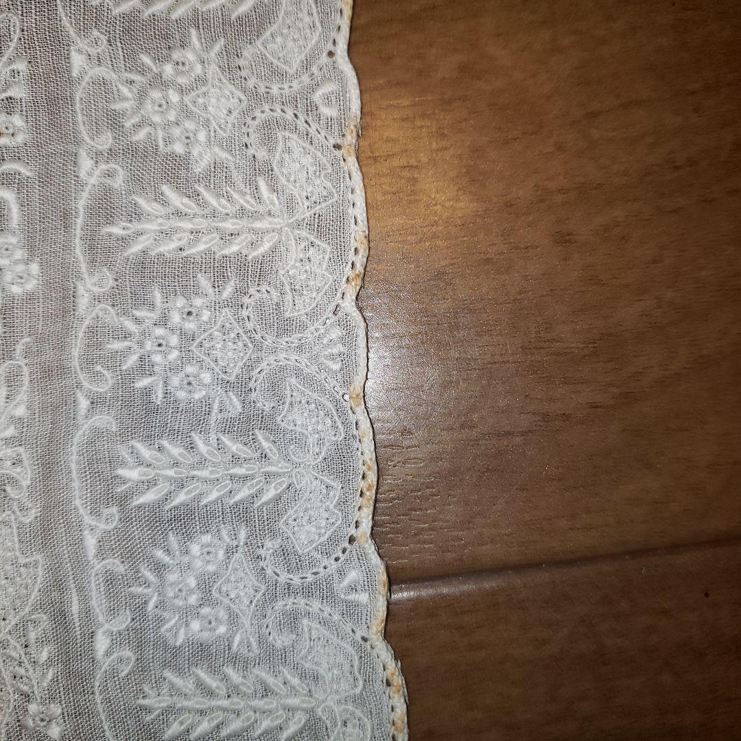 スワトウ 汕頭 刺繍 ホワイト レースハンカチ