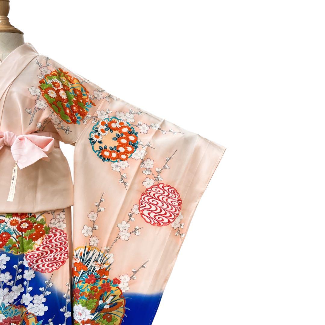 ◎mk-919　七五三　振袖　着物　女の子　御祝い着　金駒刺繍　10-23