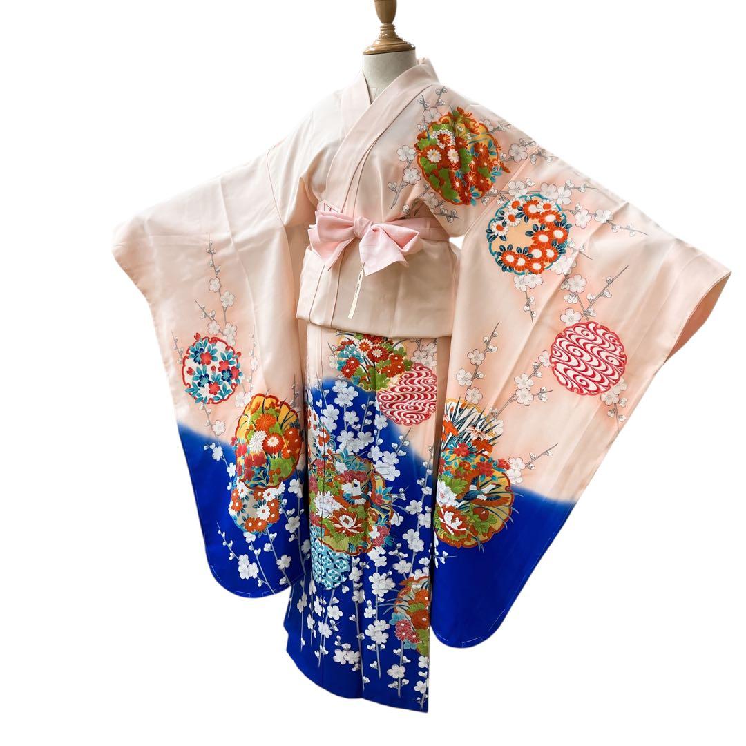 ◎mk-919　七五三　振袖　着物　女の子　御祝い着　金駒刺繍　10-23