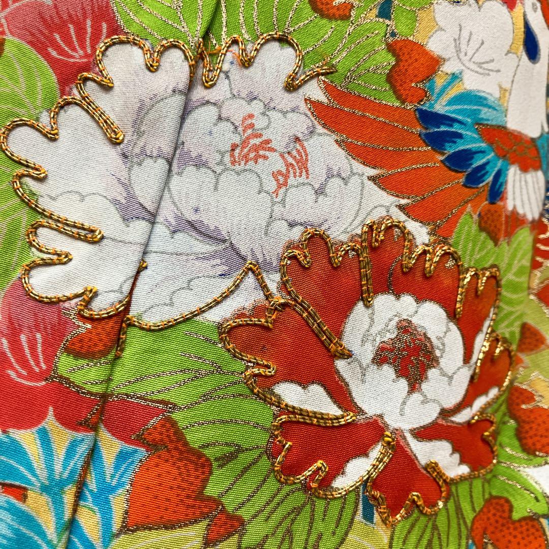 ◎mk-919　七五三　振袖　着物　女の子　御祝い着　金駒刺繍　10-23