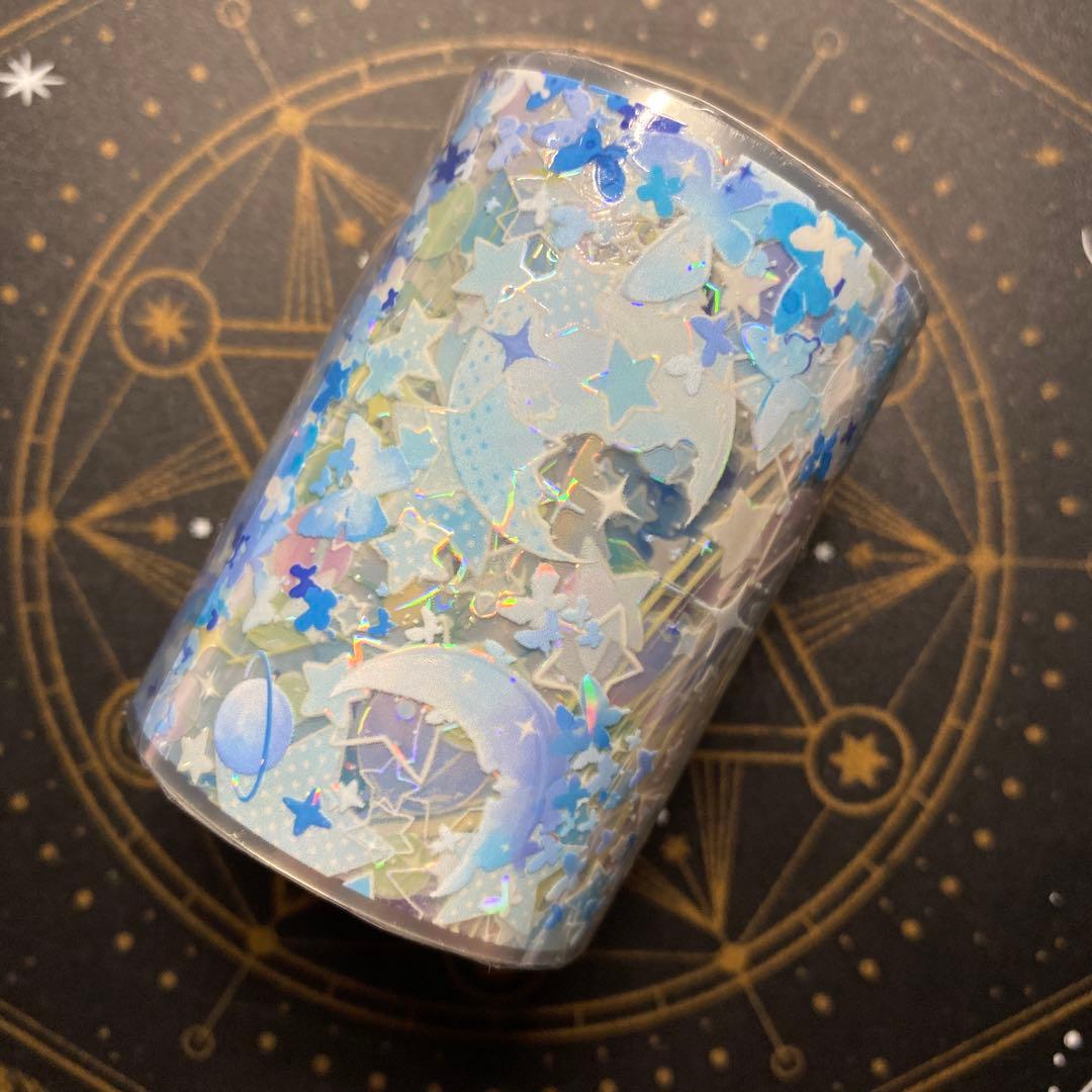 【8232】海外　マステ　5m巻売り　貝殻光マスキングテープ　星月