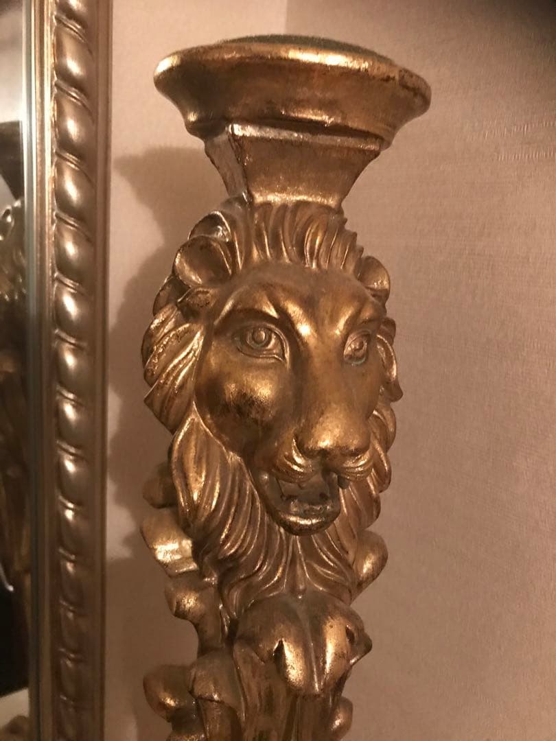 値下げ◆希少◆Dubai◆ライオン◆ゴールド◆蝋燭台◆ドバイ◆ロココ