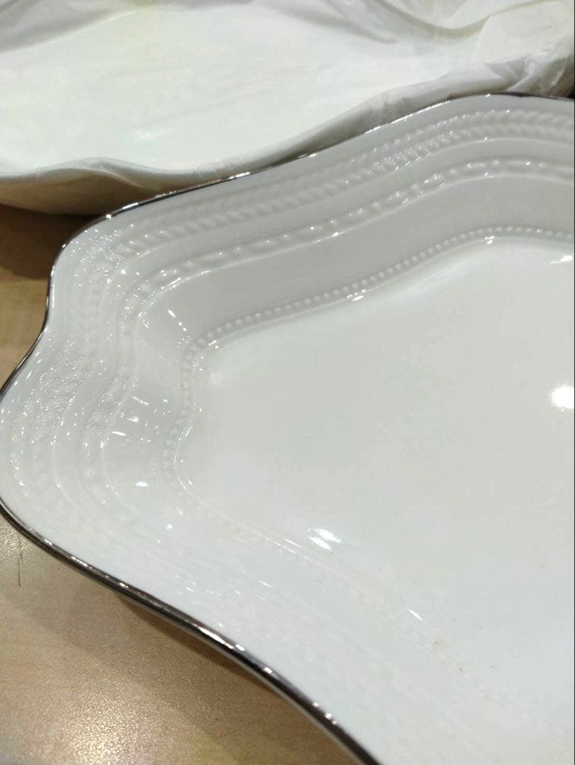 新品❗ウェッジウッド　インタグリオ プラチナ ダイヤディッシュ5枚セット