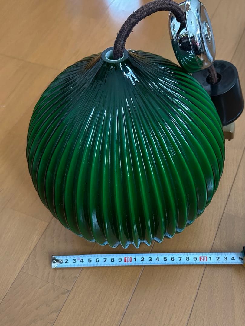 ペンダントライト　アンティーク　グリーンガラス 天井照明