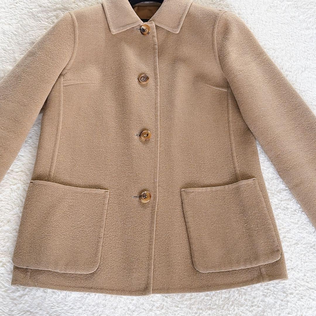 美品✨【バーバリーロンドン】カシミヤ混ウール ダブルフェイスコート キャメル38
