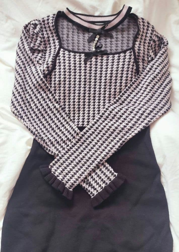 ♪お値下げ♪pium ビジューチョーカーニットワンピース