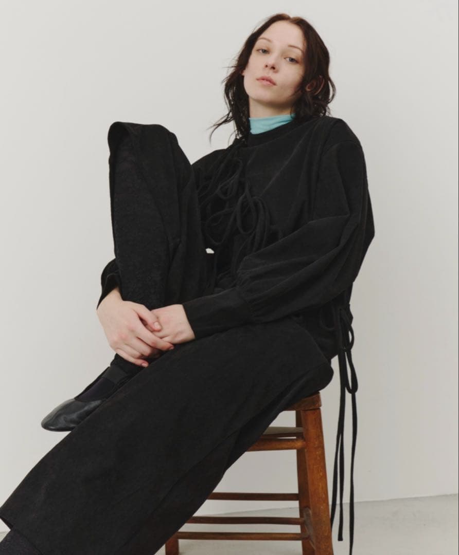 pernaコーデュロイリボンオールインワン