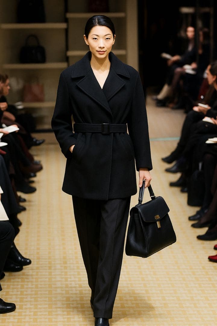 極美品　HERMESエルメス　ネイビー　ベルト　カシミヤ　ダブルフェイス　コート