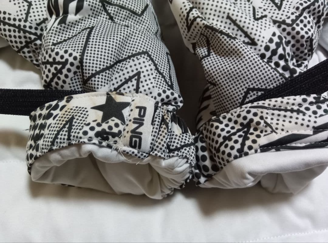 大人気 PING 星柄ダウンジャケット ホワイト/ブラック Мサイズ