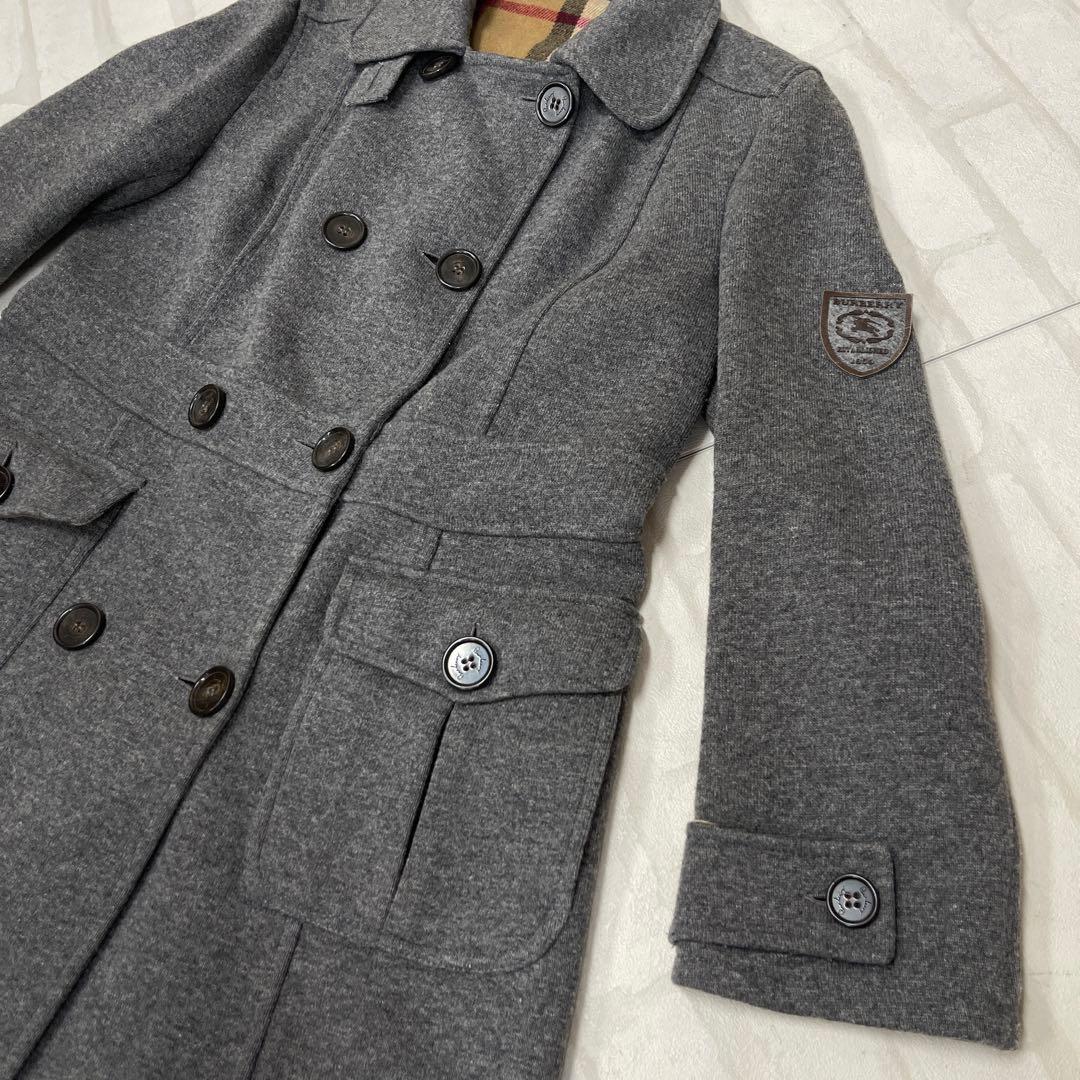 値下げ バーバリー ロンドン BURBERRY ノバ チェック ピーコート 40