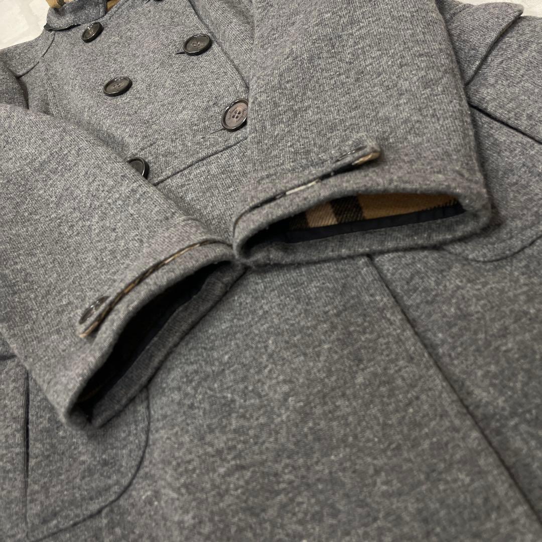 値下げ バーバリー ロンドン BURBERRY ノバ チェック ピーコート 40