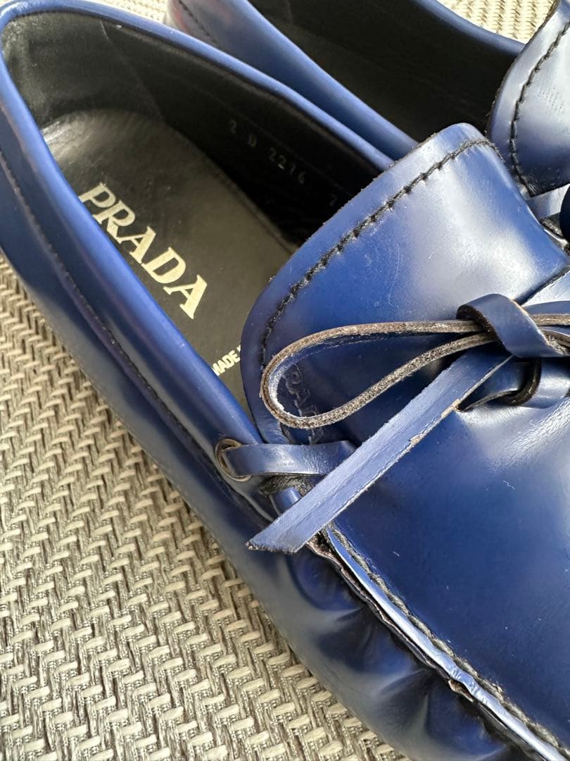 値下げ　PRADA ネイビー モカシン　ドライビングシューズ