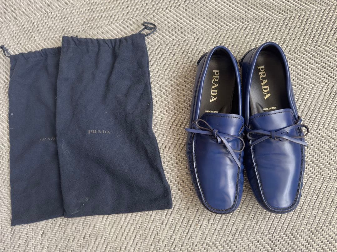 値下げ　PRADA ネイビー モカシン　ドライビングシューズ