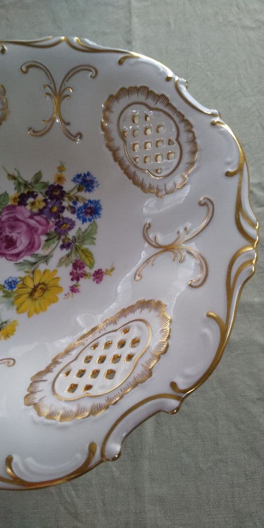 コンポート  アンティーク ハンドペイント