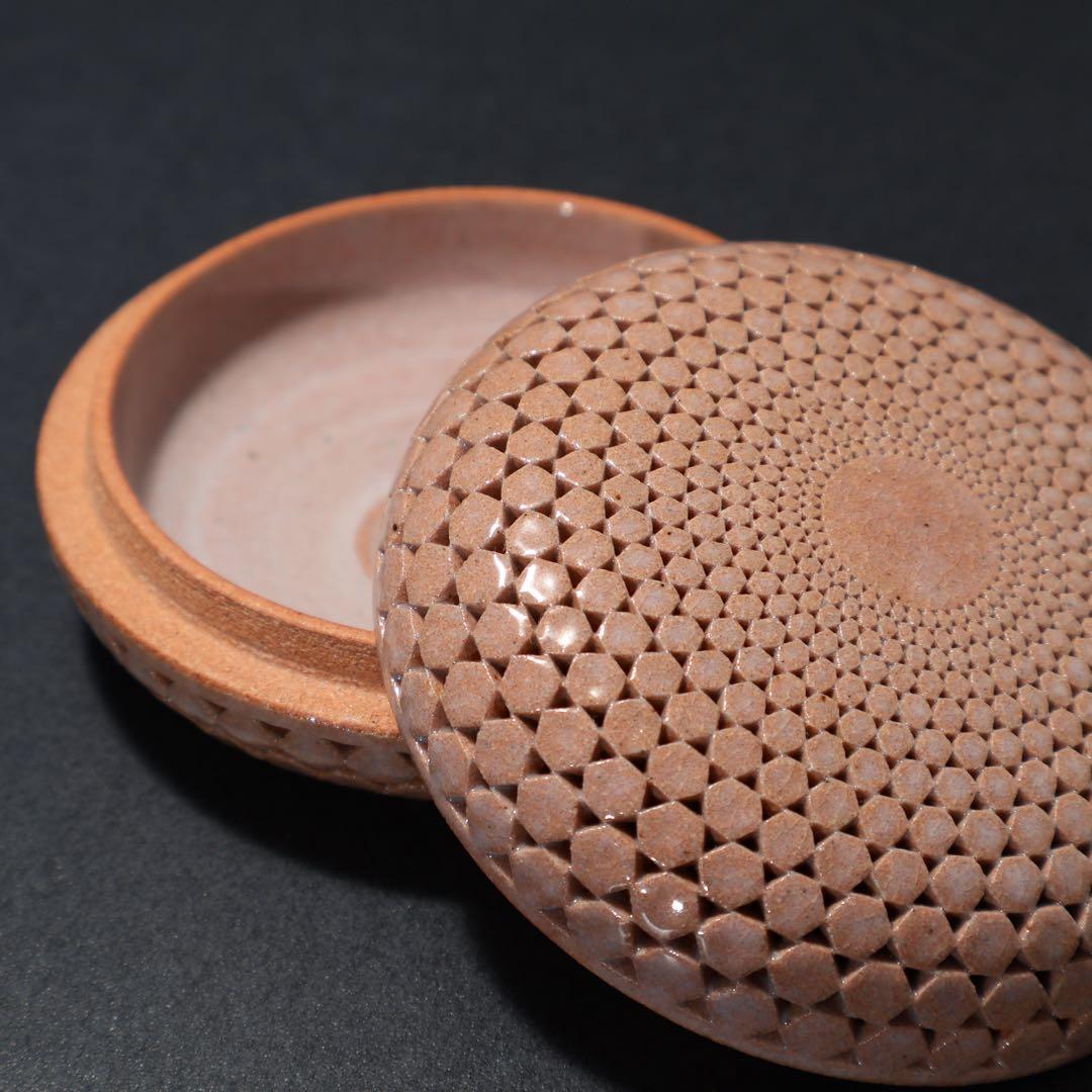 萩焼本郷窯　萬亀香合　廣澤洋海　共箱　R1485ダN