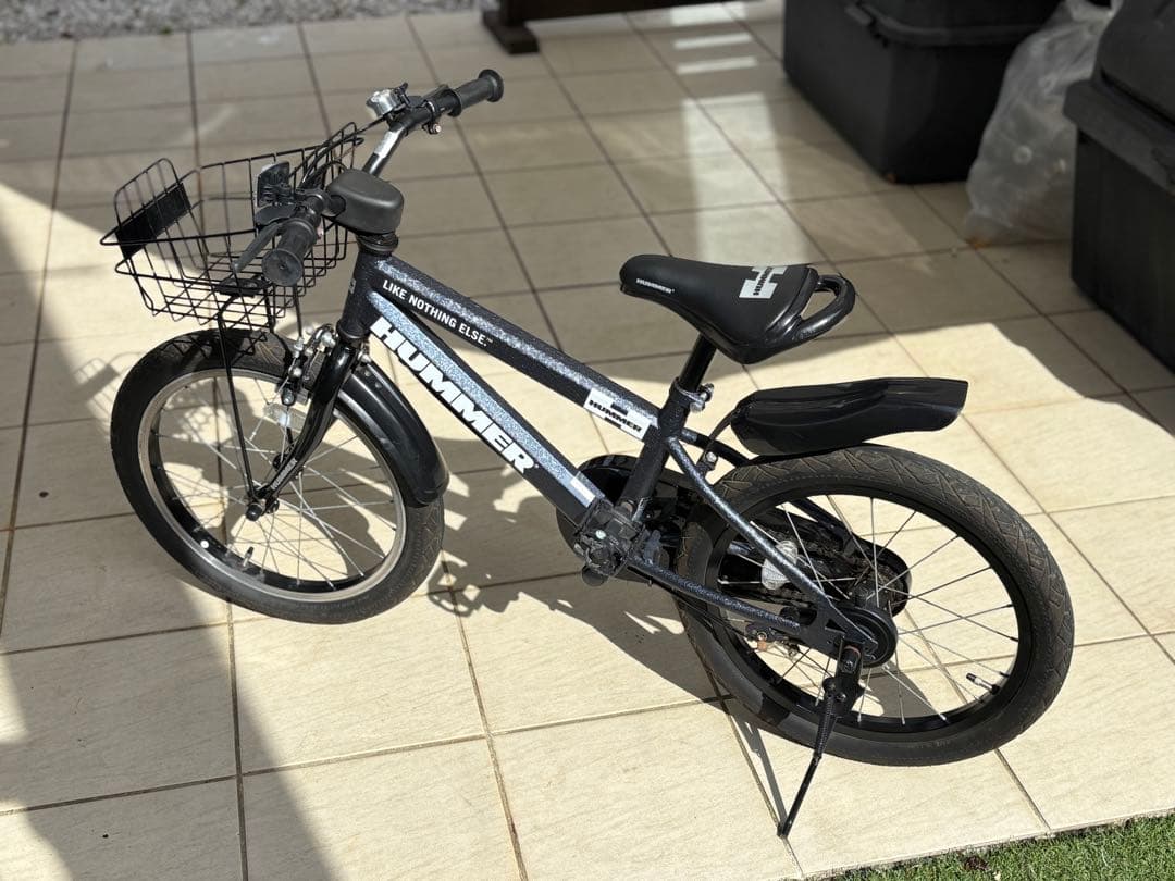 『引き取り限定』 HUMMER キッズ自転車 ブラック バスケット付き
