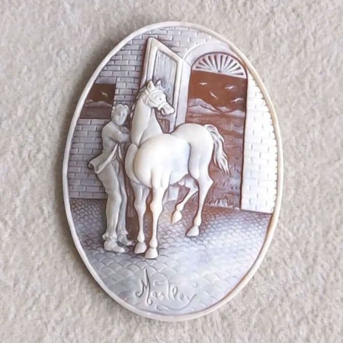 馬　シェル　カメオ　ルース