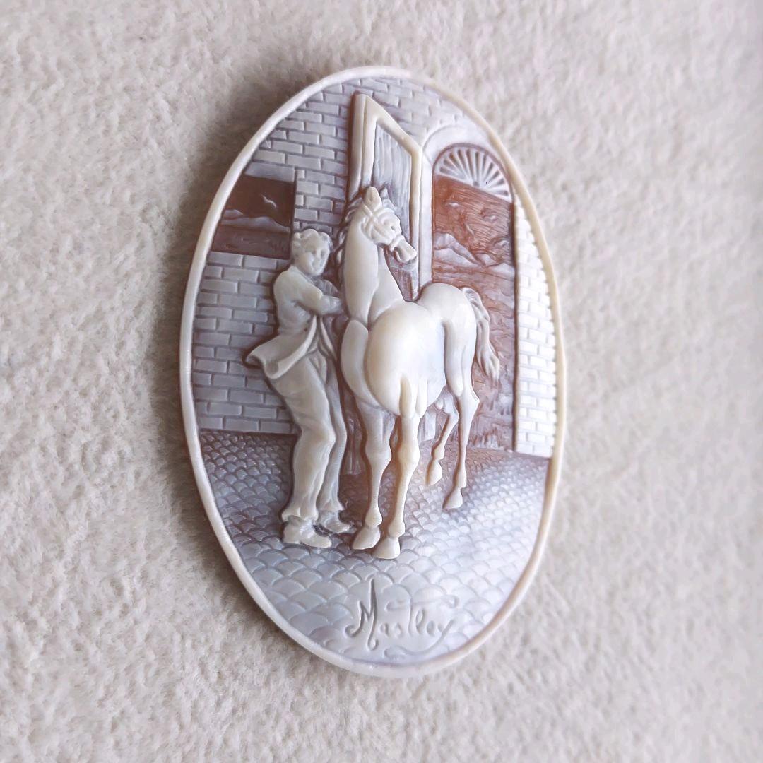 馬　シェル　カメオ　ルース