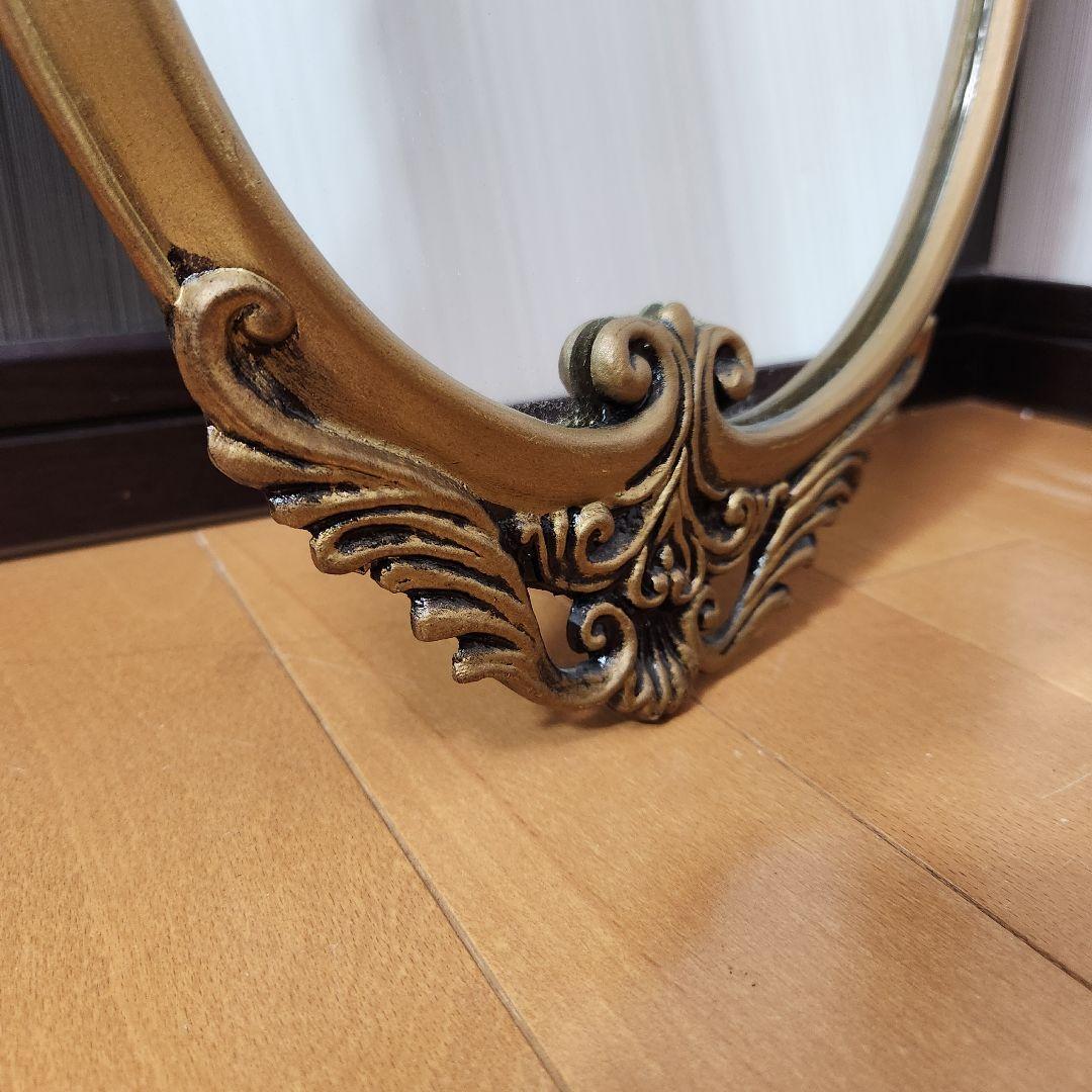 【高級感有り】ロココ調 アンティーク加工 玄関鏡　壁掛けミラー 姿見