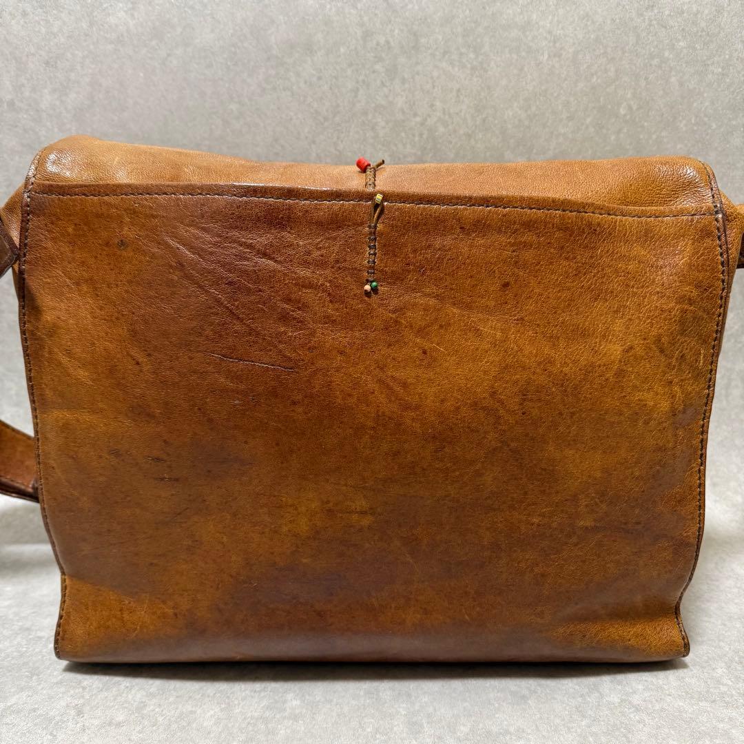 【超希少】HENRY CUIR メッセンジャー　ショルダーバッグ　ラクダ革　刺繍
