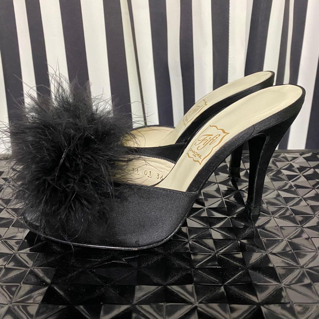 fifi chachnil フィフィ シャシュニル ミュール サテン ブラック