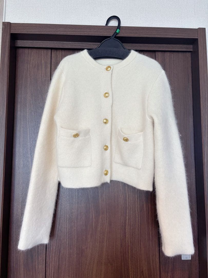 ラクーンブレンドノーカラーニット