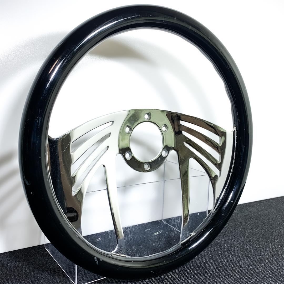 希少 ビレットステアリング ウッド×ブラック 35φ MOMOピッチ 当時物