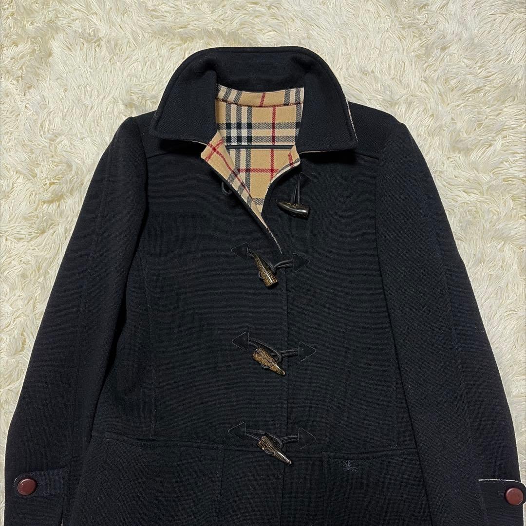 ✨美品✨BURBERRY ダッフルコート 黒 ウール 赤タグ 希少 ノバチェック