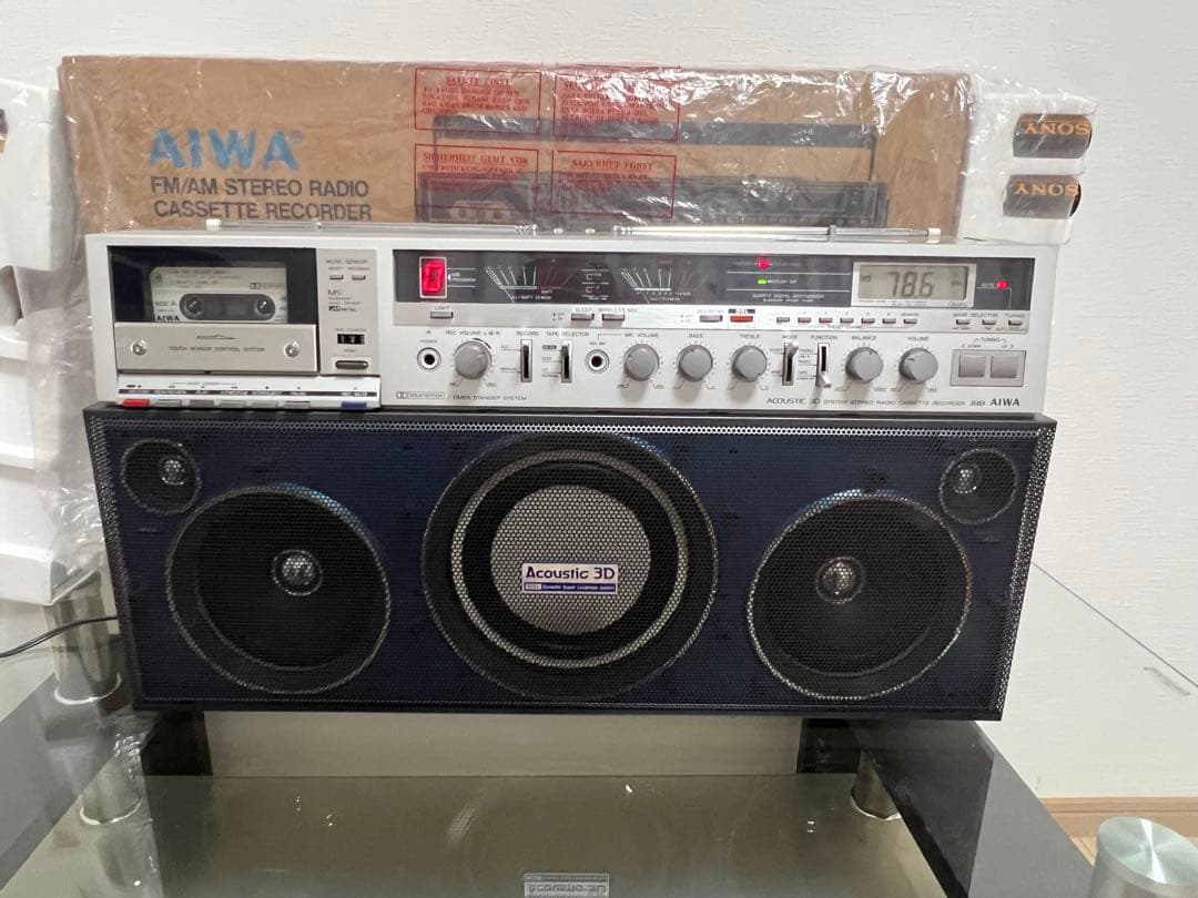 昭和レトロ◆AIWA アイワCS-J88 ラジカセ未使用近い動作品美品ビンテージ