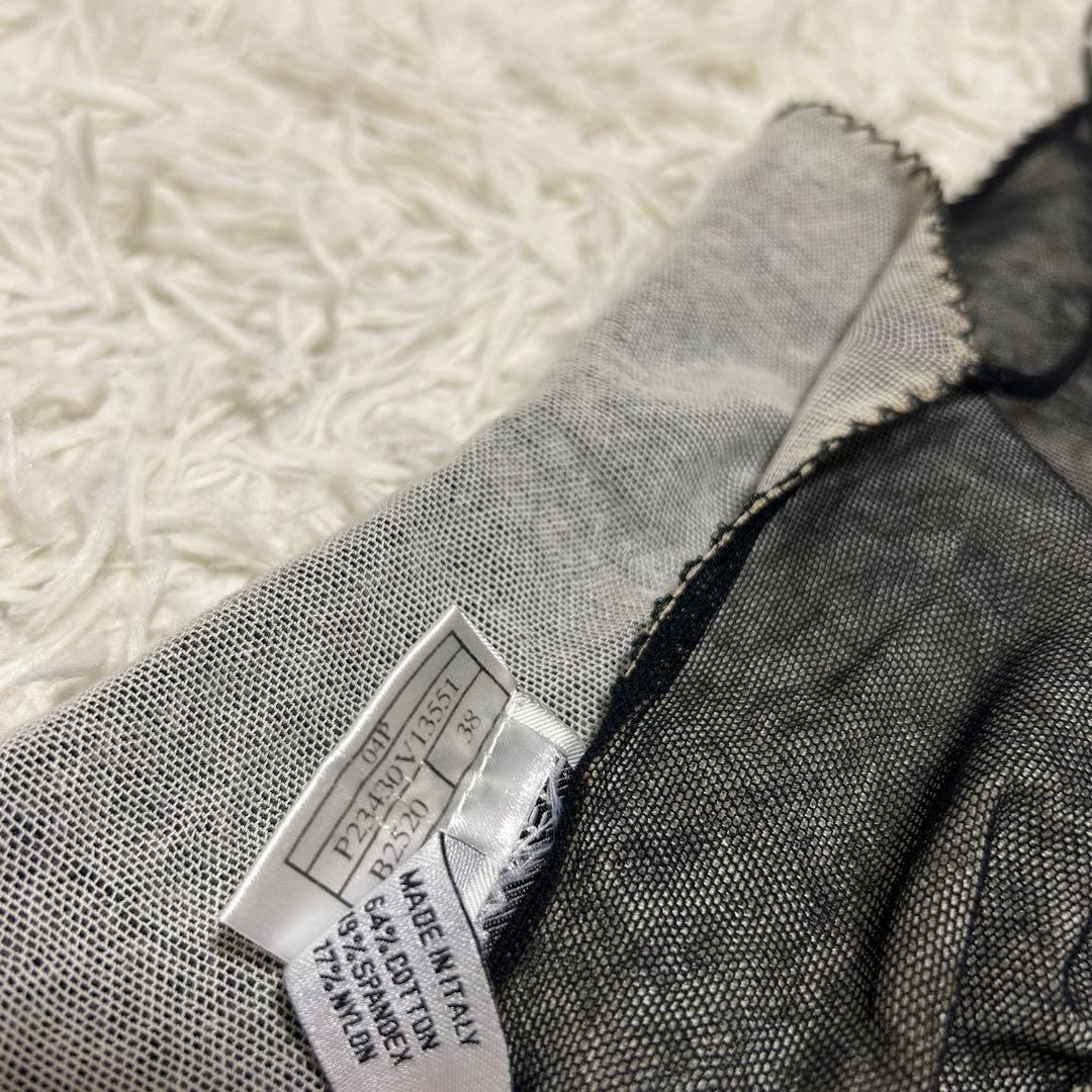 CHANEL ココマーク No.5 デザイン 刺繍 キャミソール メッシュ 38