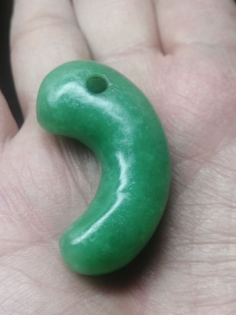 ★【Meron Cc】古墳期『糸魚川翡翠勾玉』出土品。4.8cm超琅玕翡翠