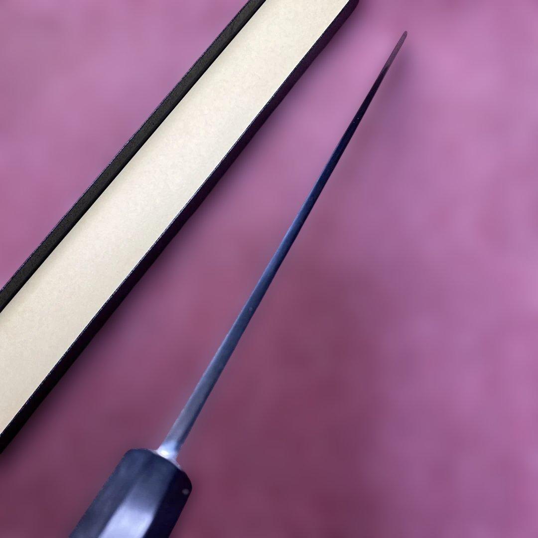 青二鋼　勘所切付柳刃包丁　360㎜ 尺2寸