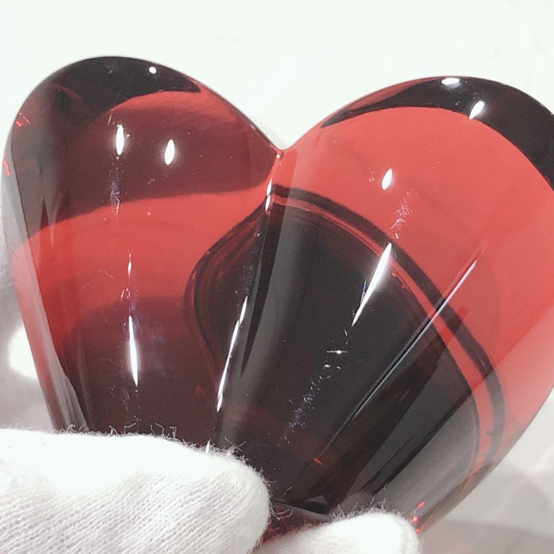☆Baccarat☆ バカラ 置き時計 ハート レッド ガラス素材 インテリア
