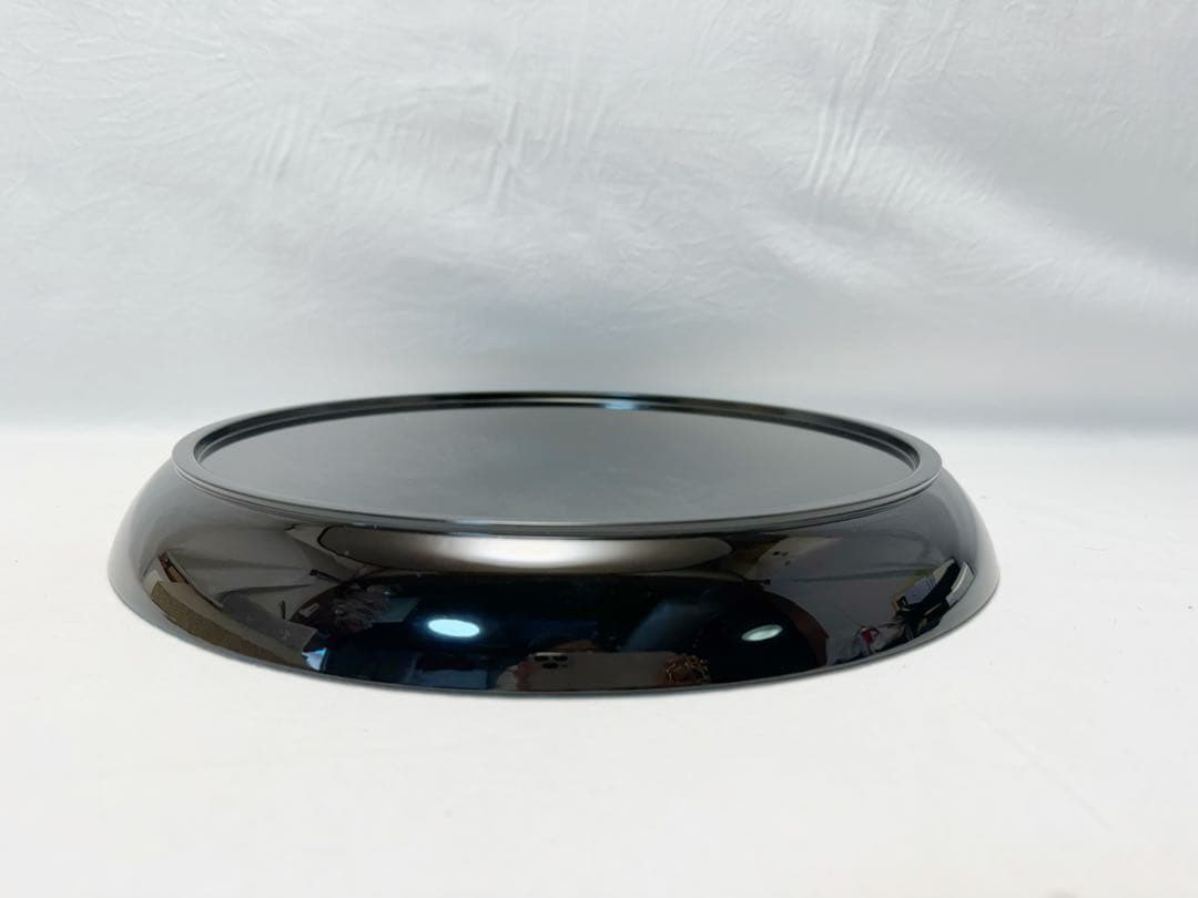 ほぼ未使用 茶道具 黒塗 螺鈿細工 青貝 八卦盆 元箱