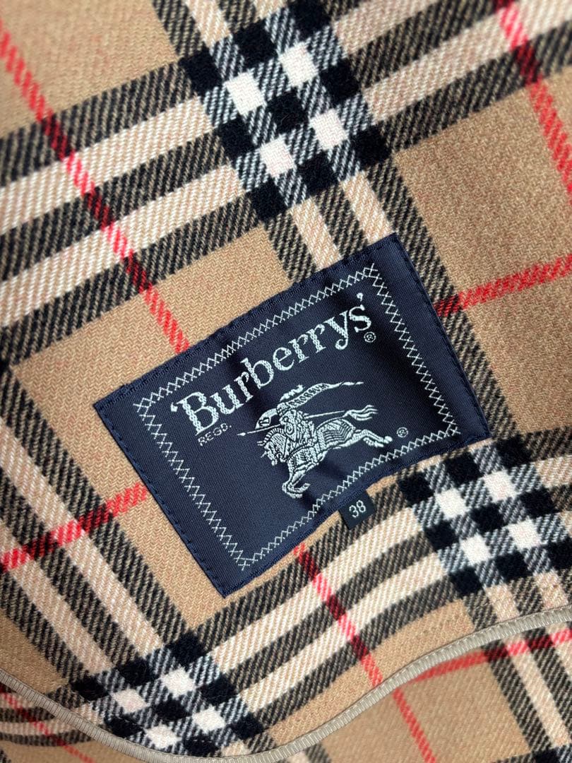 美品 希少 バーバリーズ ダブルフェイス カシミヤ混コート レッド