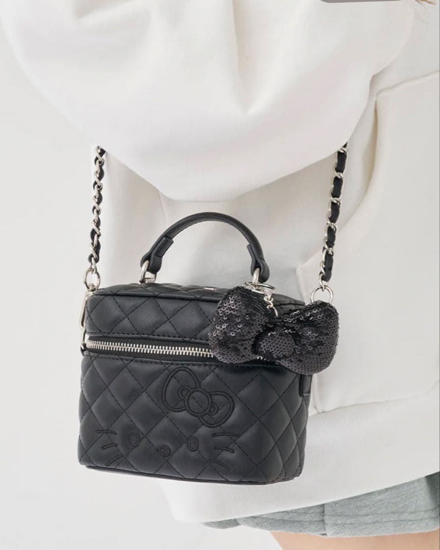 【新品・即配送】Hello Darich キルティングスクエアミニバッグ 黒