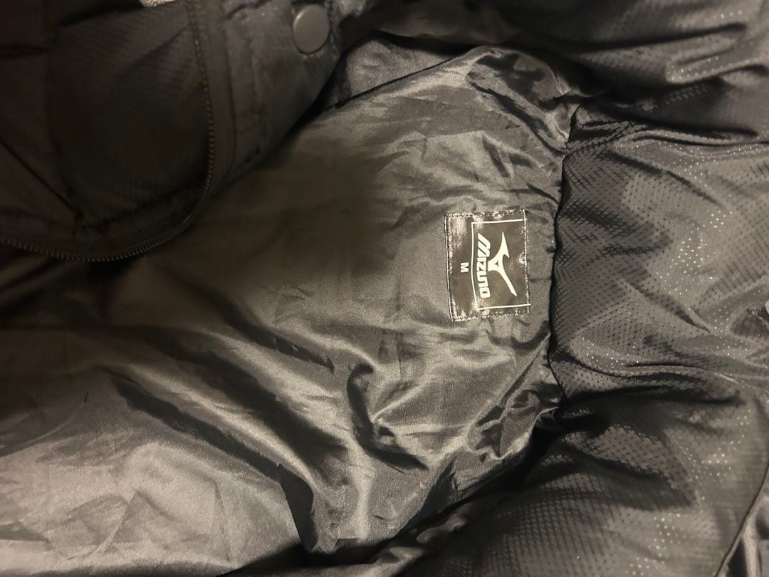 Mizuno フード付きロングダウンジャケット M ブラック