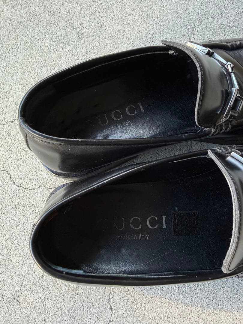 靴 GUCCI Archive Black Horsebit Loafers
