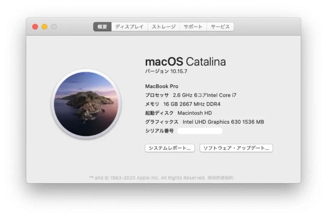 MacBook Pro 2019 16インチ 日本語配列 シルバー