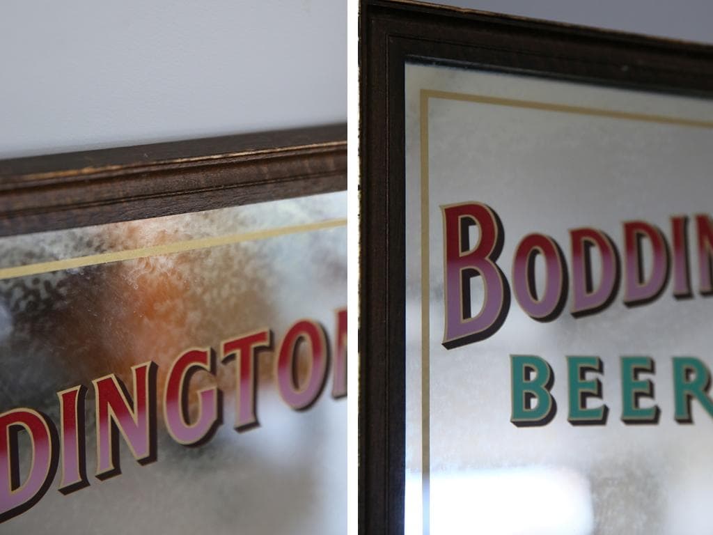 英国アンティークBoddingtonsパブミラー鏡ウォールミラー89-194-1