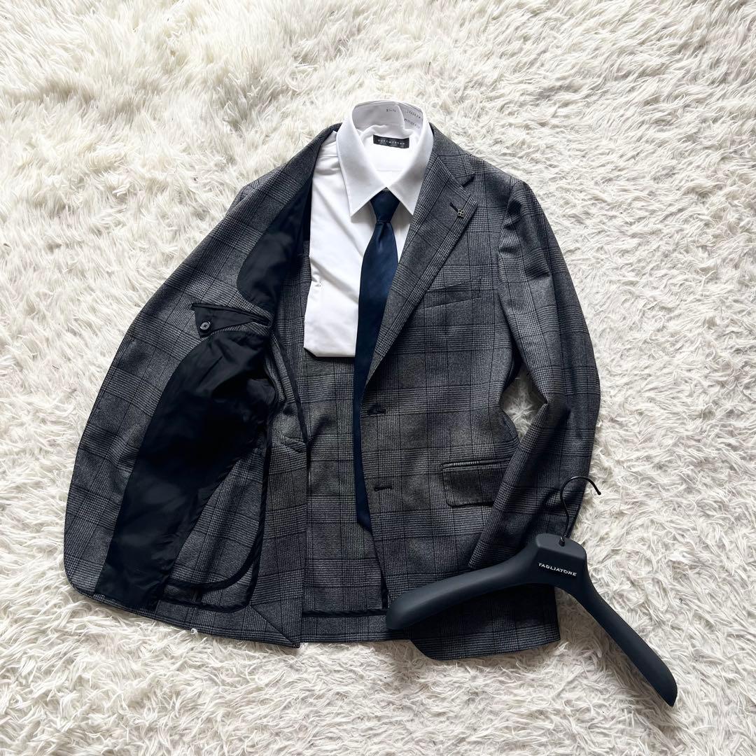 <極美品>TAGLIATORE 新ロゴ グレー ウール ジャケット サイズ44