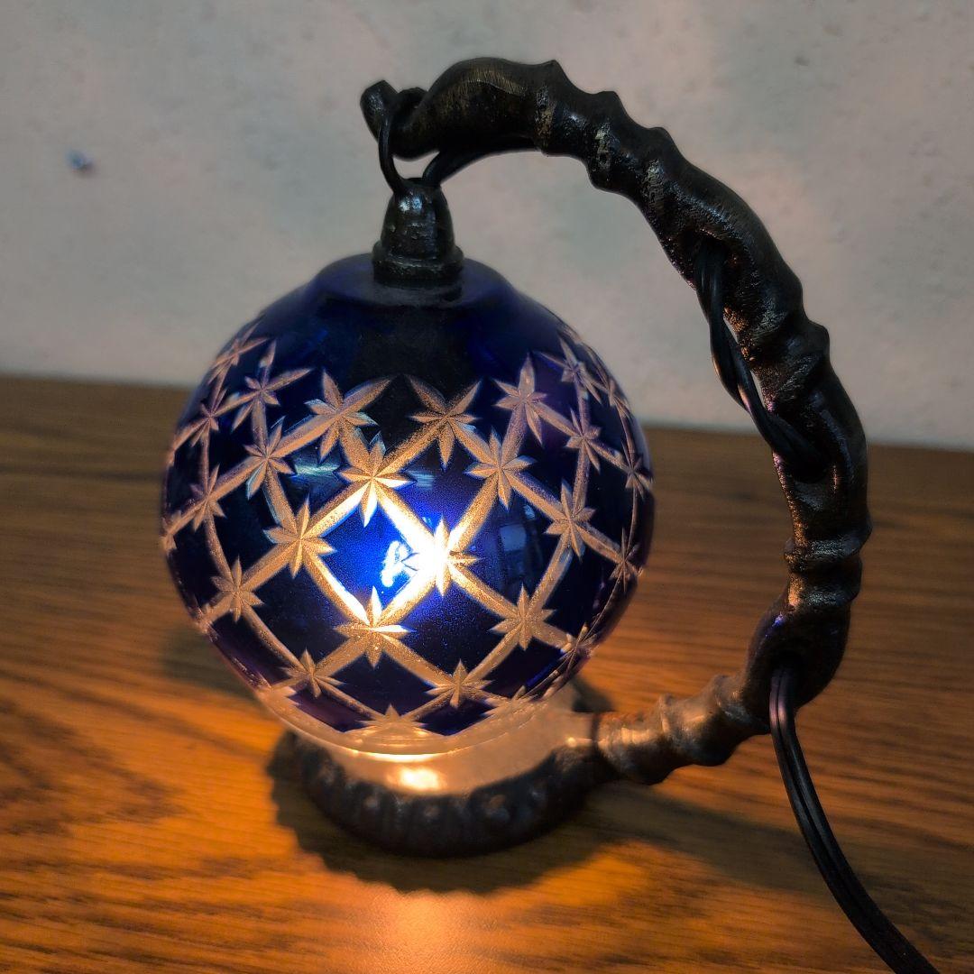 切子ランプ　ガラスランプ