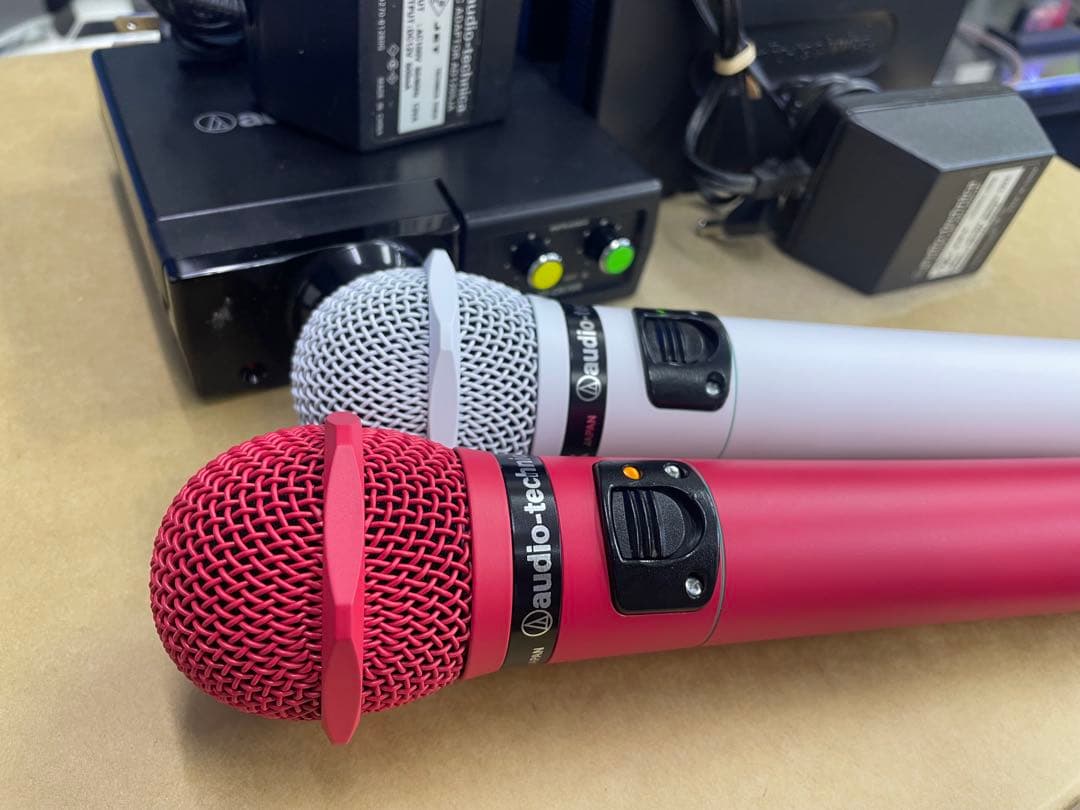 audio-technica ワイヤレスマイクセット 赤白