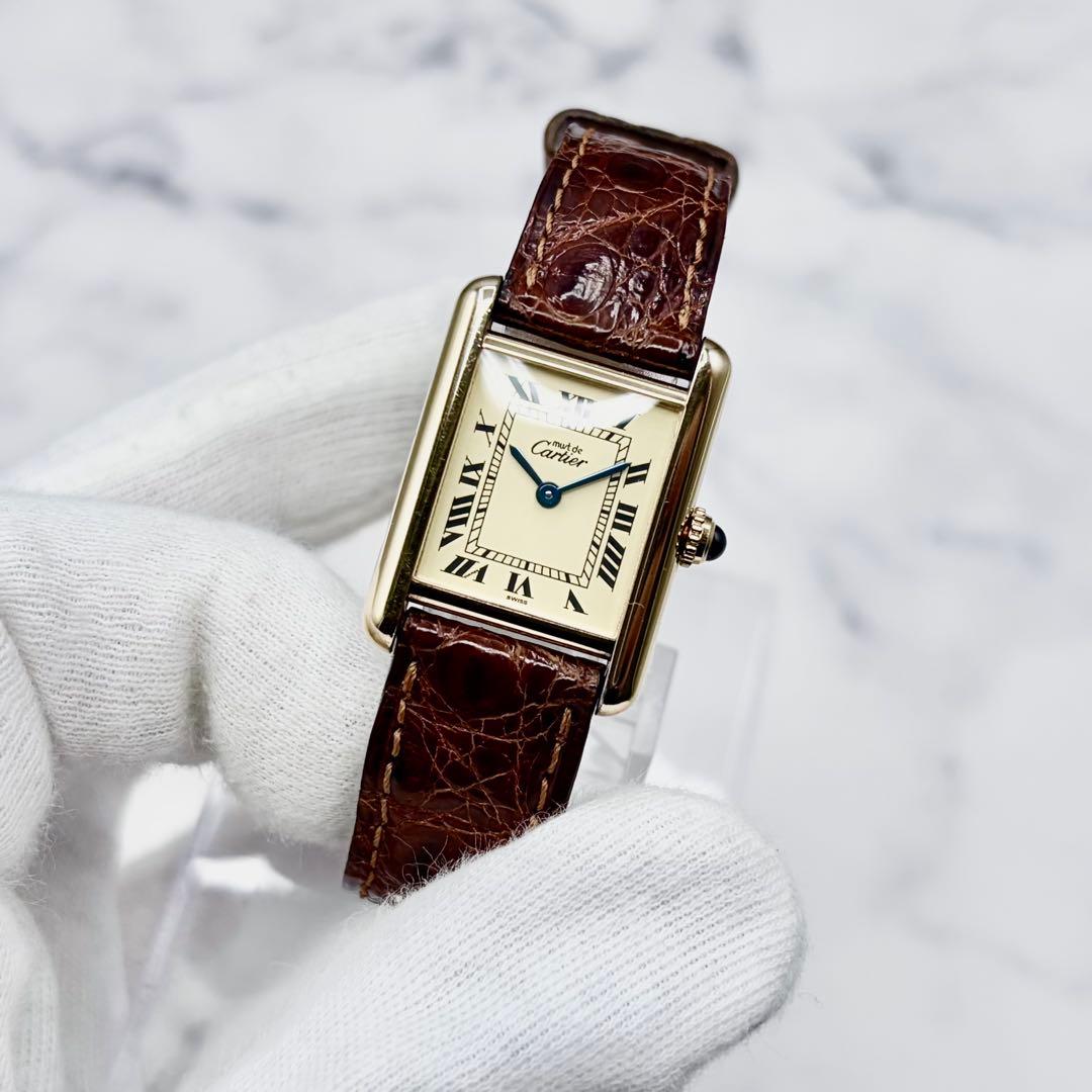 【OH／極美】カルティエ マストタンク SM ヴェルメイユ ローマン 純正尾錠