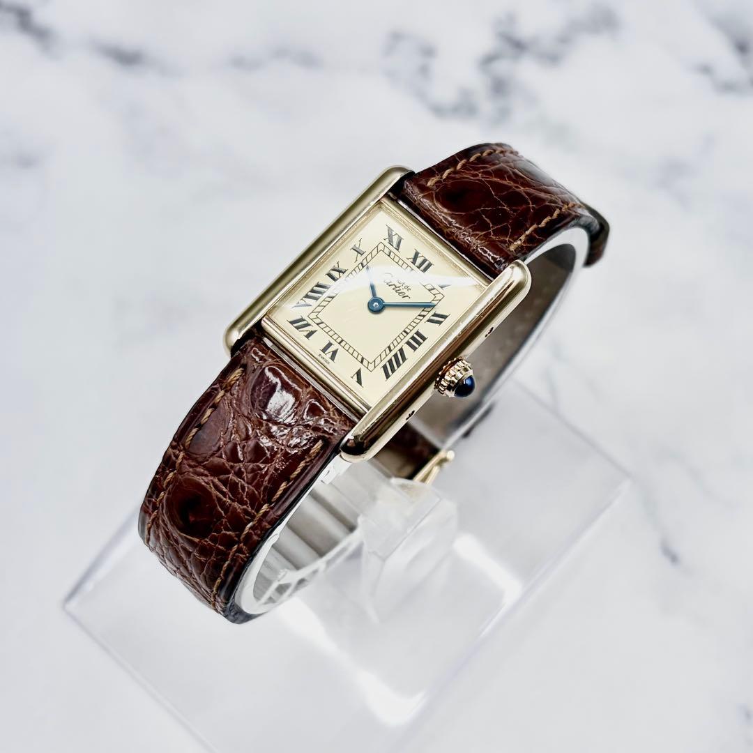 【OH／極美】カルティエ マストタンク SM ヴェルメイユ ローマン 純正尾錠