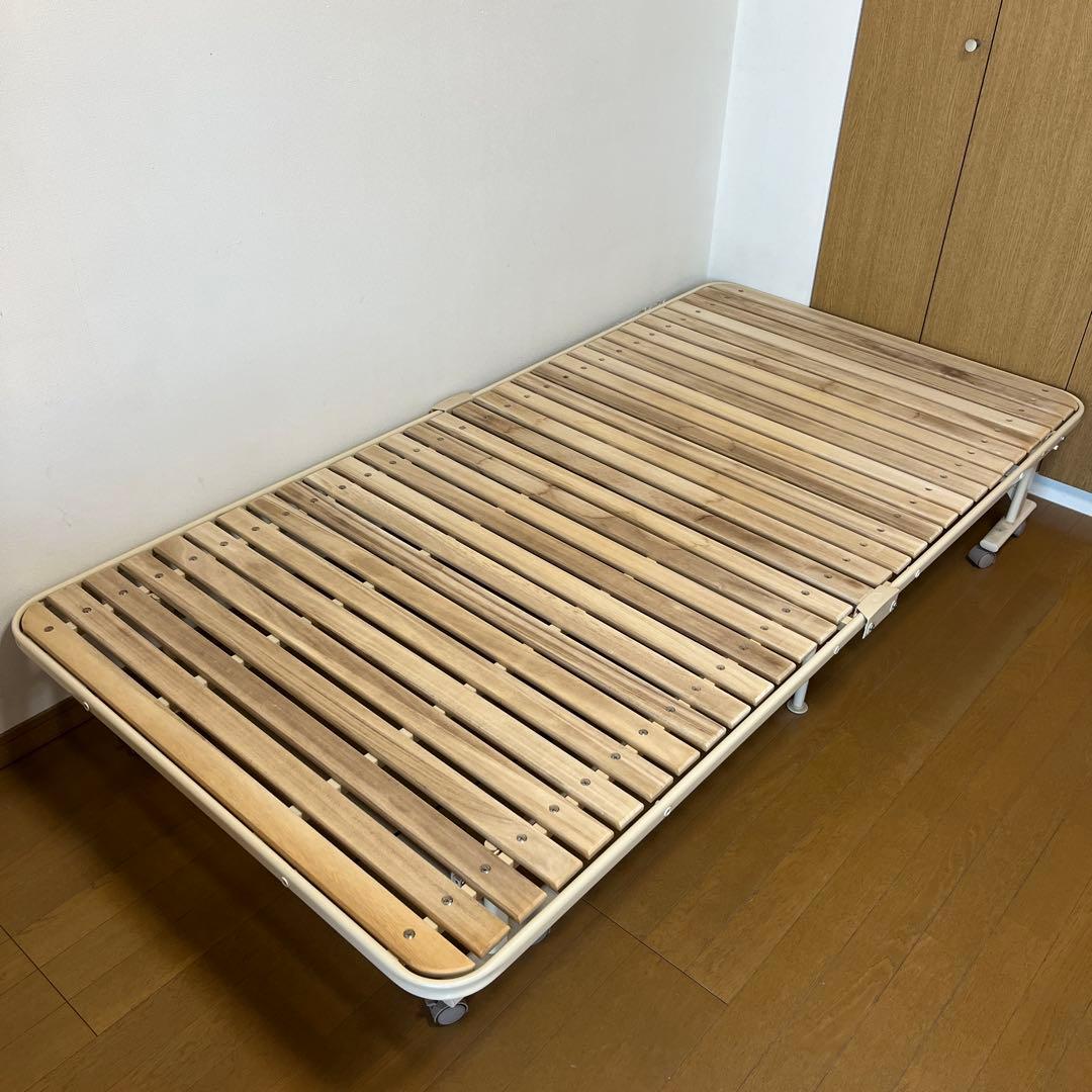 ATEX 収納式 桐 すのこベッド ホワイト