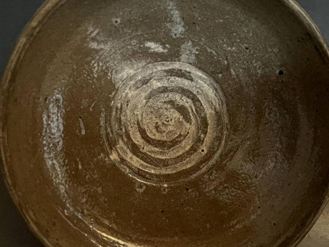 皿■古唐津 平皿 絵唐津 渦巻き 平杯 (江戸期)酒器 古美術 時代物 骨董品■