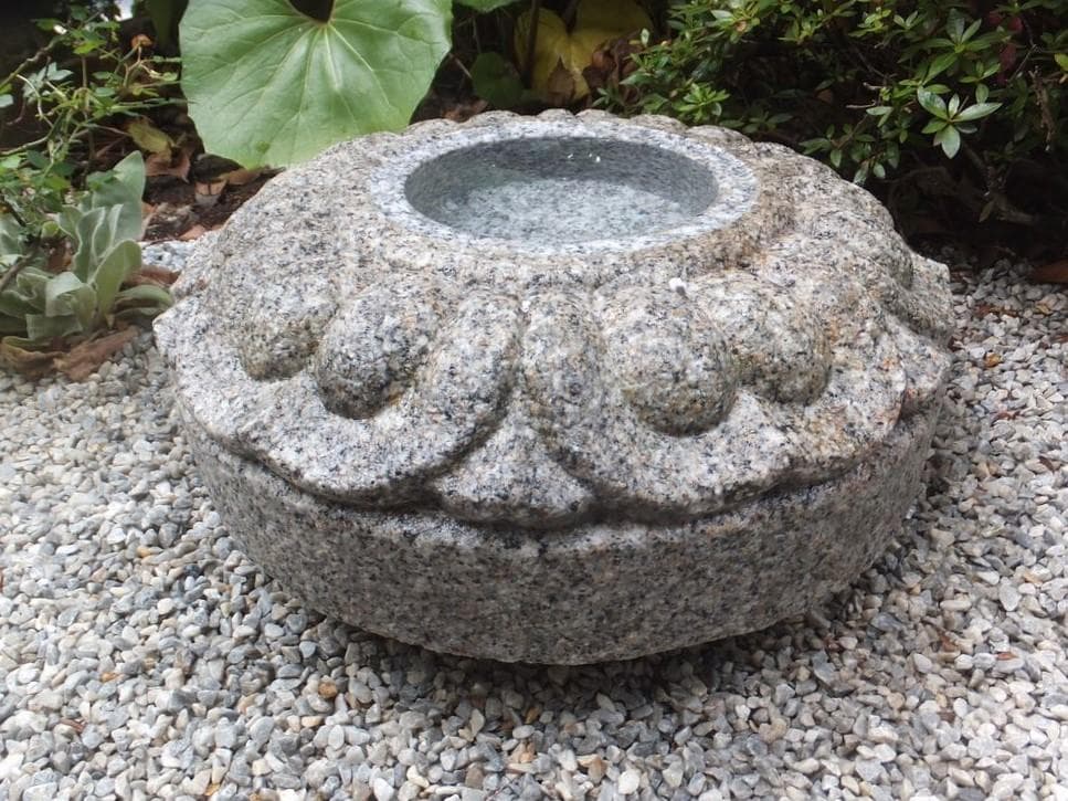 【見立て御影石水鉢・向鉢】庭石オブジェ箱庭造園ガーデニングオーナメント飾り石茶庭